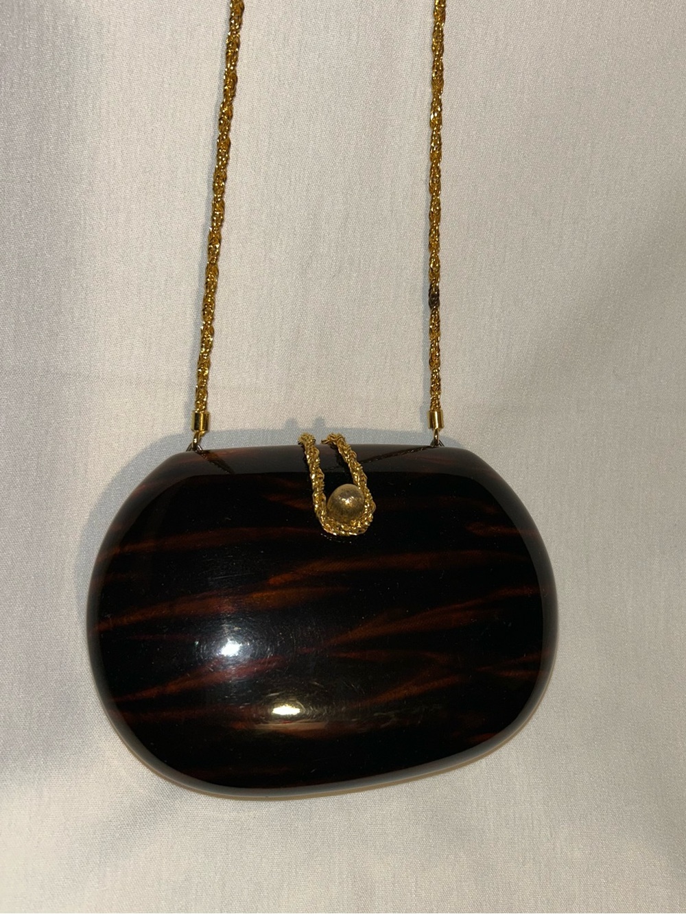 RARE Vintage 1950s Walborg Italy Tortoiseshell Lucite Hard Shell Evening Purse